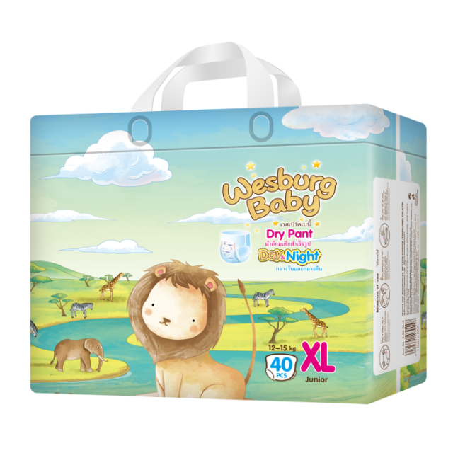 Wesburgbaby Basic bebé pantalones pañal 360 ° cintura elástica 