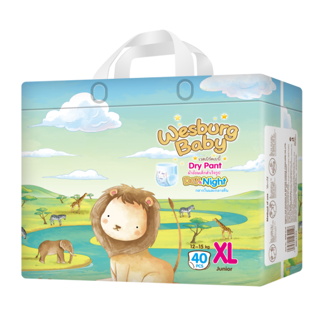 Wesburg Baby Day & Night Pañales para bebés / Pantalones secos (ผ้าอ้อมเด็กสำเร็จรูป)