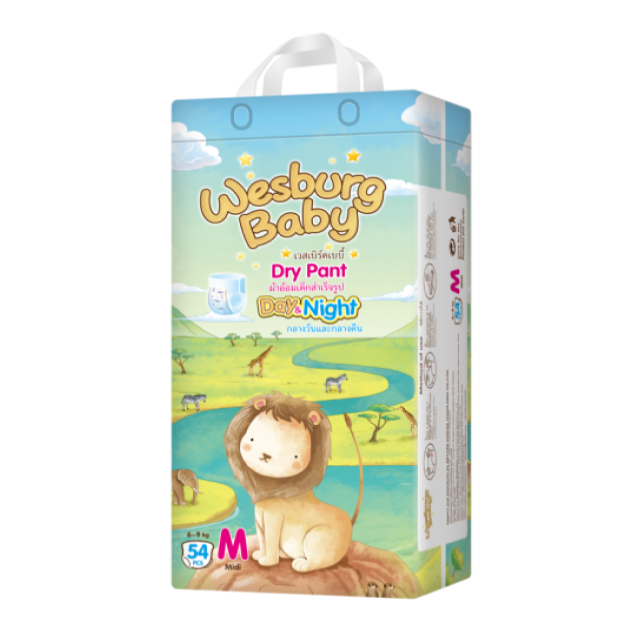 Wesburgbaby Basic bebé pantalones pañal 360 ° cintura elástica 