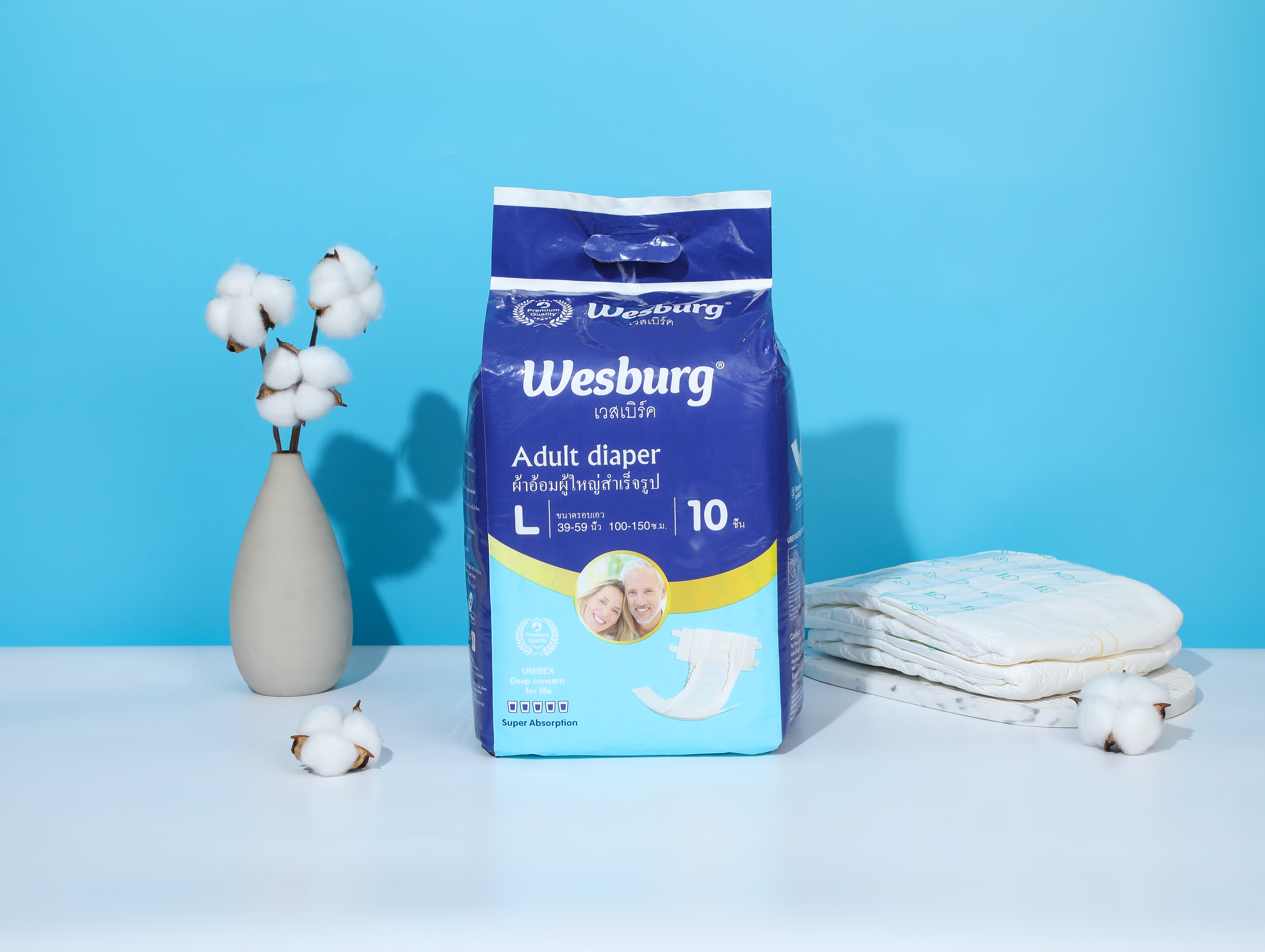 Wesburg Pañal para adultos tipo cinta pañal para adultos tipo cinturón pañal para adultos Experimenta la mejor combinación de comodidad y absorbencia que te mantiene seco y seguro durante todo el día.