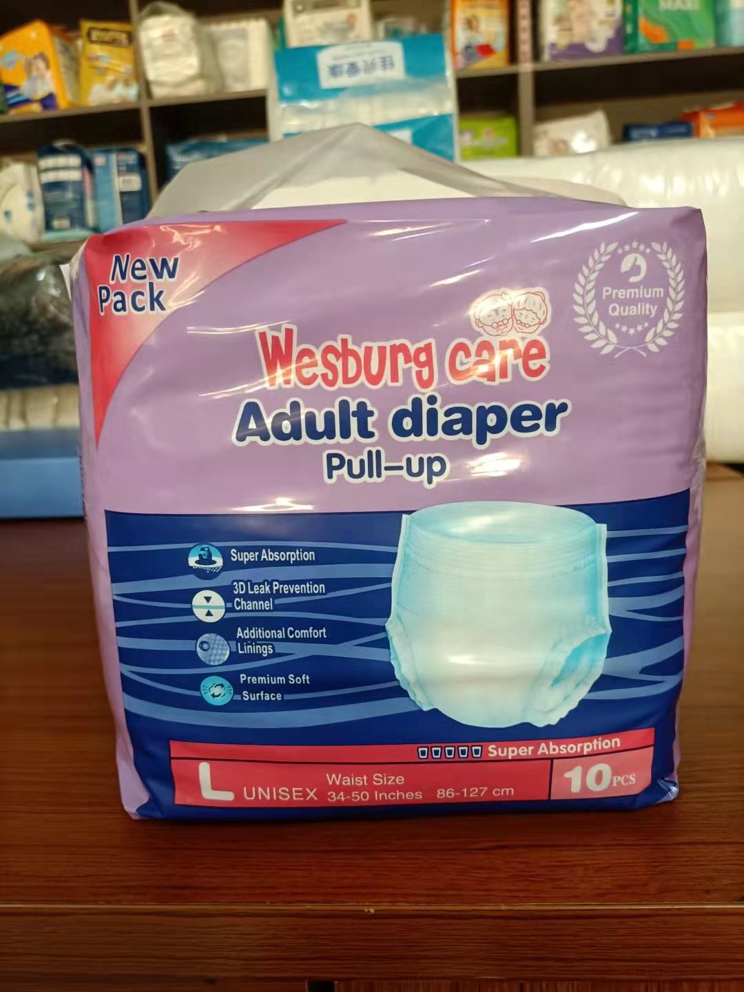 Pañal para adultos, pañal suave para adultos, para personas mayores de la marca wesburgcare