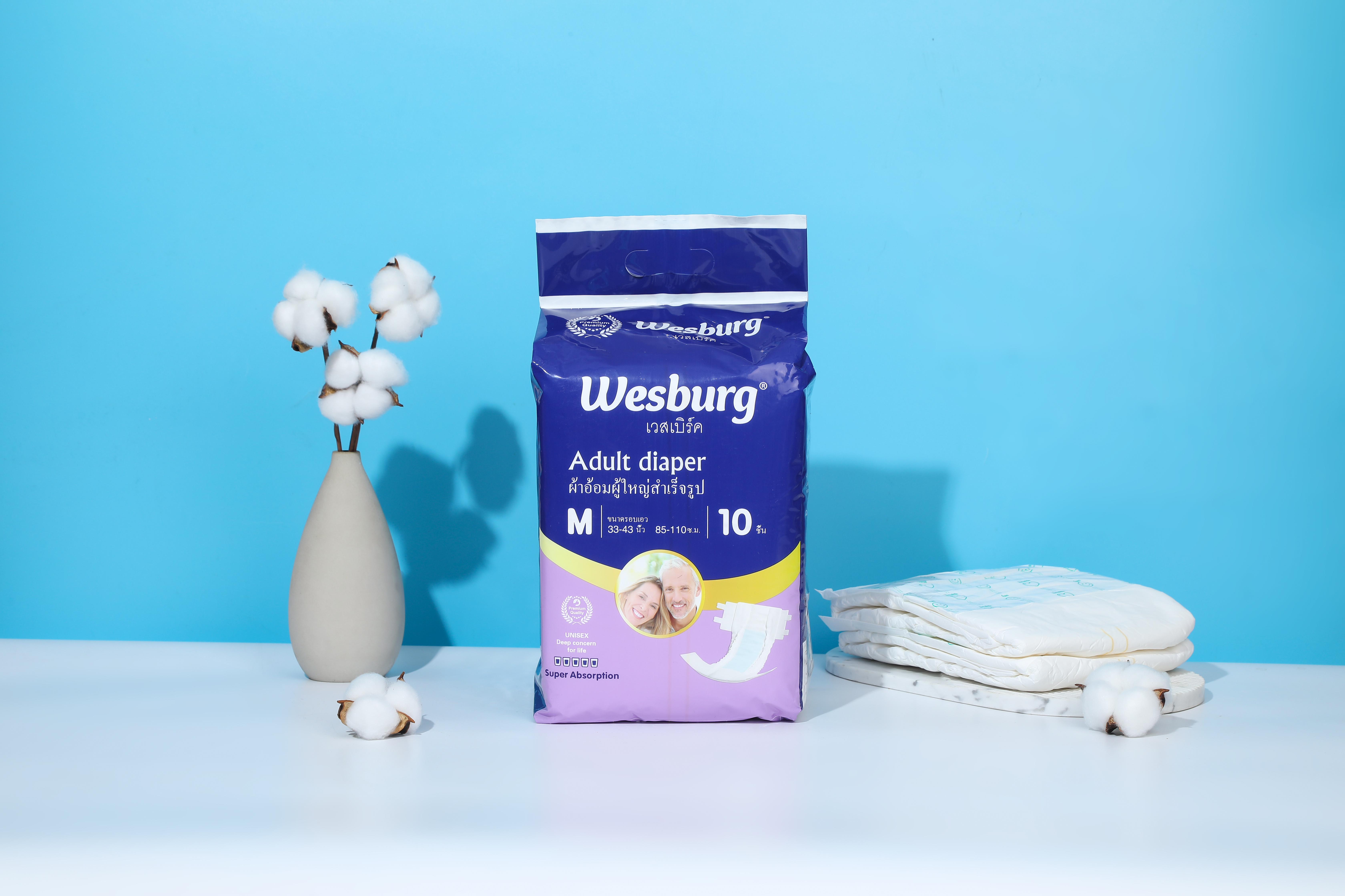 Wesburg Pañal para adultos tipo cinta pañal para adultos tipo cinturón pañal para adultos Experimenta la mejor combinación de comodidad y absorbencia que te mantiene seco y seguro durante todo el día.