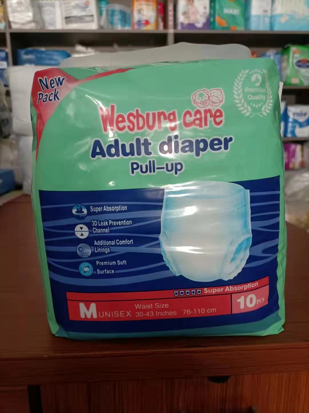 Pañal para adultos, pañal suave para adultos, para personas mayores de la marca wesburgcare