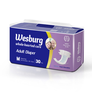 Wesburgcare Premium pañal para adultos muestra ML XL pañal para adultos Soft Channel Anti Style Fabric SAP ajustable doubleType