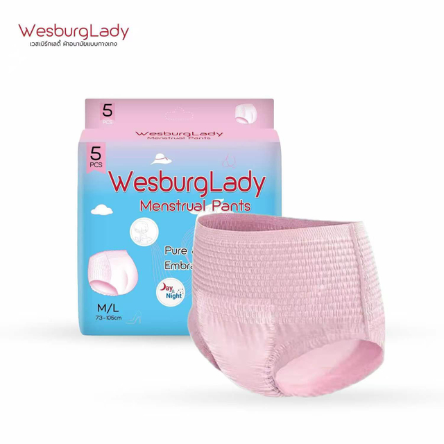 WesburgLady calzoncillos menstruales para mujer, funda de algodón orgánico, compresas para incontinencia, elementos esenciales posparto, ropa interior desechable, sin perfume, máxima cobertura 