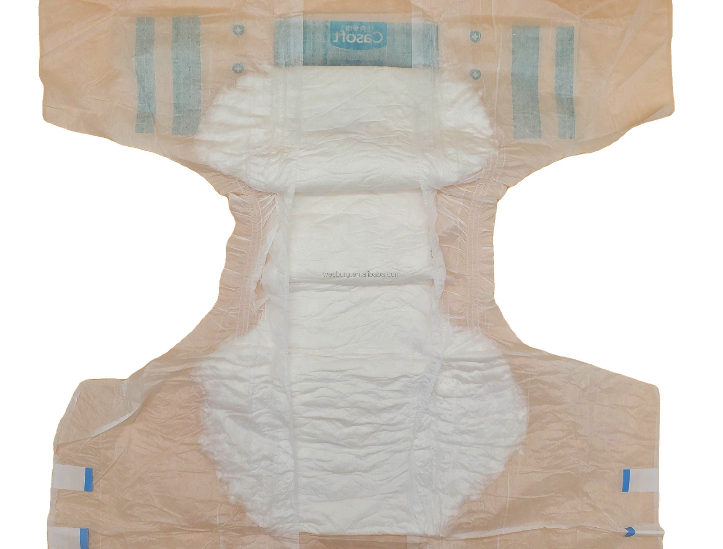 Wesburgcare Premium pañal para adultos muestra ML XL pañal para adultos Soft Channel Anti Style Fabric SAP ajustable doubleType